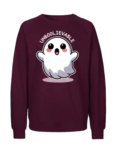 Unboolievable - Ghost, Scary, Boo, Spooky - Fairtrade Sweatshirt