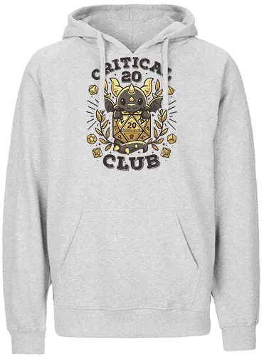 Critical 20 Club - pen and paper, rpg, dice, dragon, drache, w20 - Fairtrade Hoodie