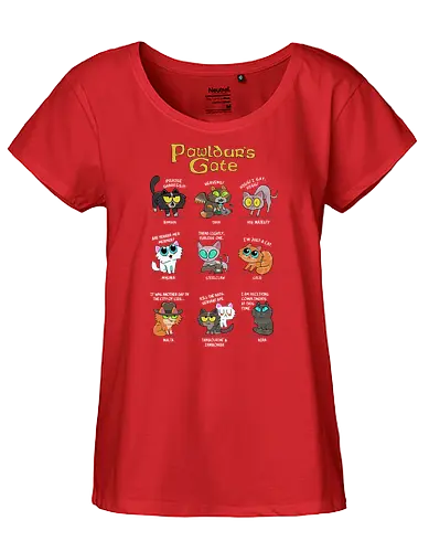 Pawldur's Gate - baldur, katze, cat, gaming, rollenspiel, rpg - Fairtrade Girl Shirt