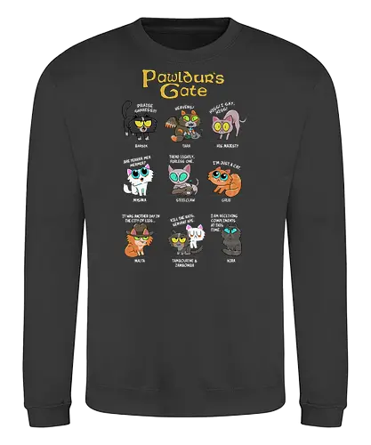 Pawldur's Gate - baldur, katze, cat, gaming, rollenspiel, rpg - Sweatshirt
