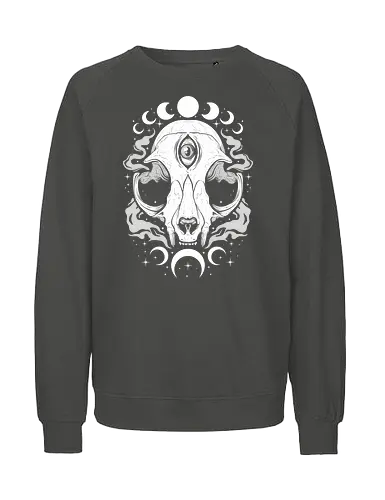 Occult Moon Cat - mond, cat, katze, dark, fantasy, illustration - Fairtrade Sweatshirt