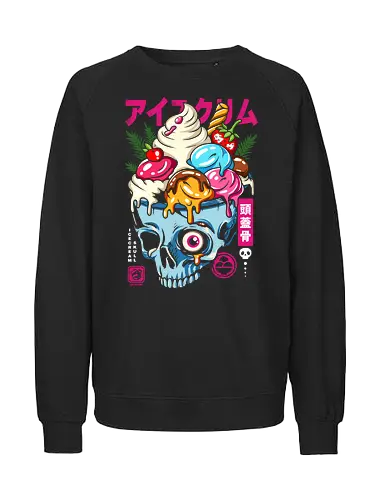 Skull Ice Cream Bowl - skull, schädel, eis, ice, summer, sommer - Fairtrade Sweatshirt