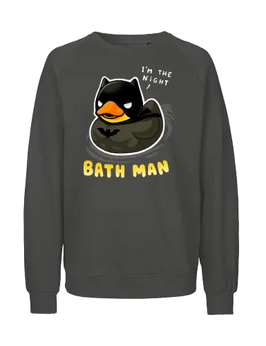 Bath Man - baden, quietscheente, ente, duck, fledermaus, bat - Fairtrade Sweatshirt