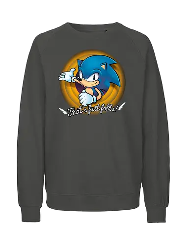 That's Fast Folks - hedgehog, blue, fast, schnell, gaming - Fairtrade Sweatshirt