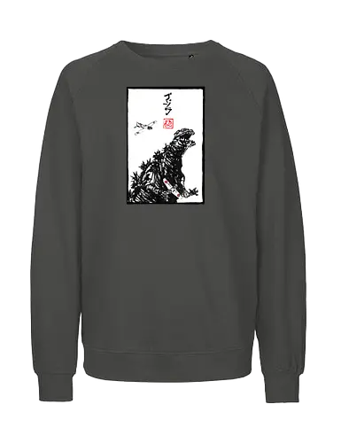 Kaiju Concept Blanc - Monster, Airplane - Fairtrade Sweatshirt