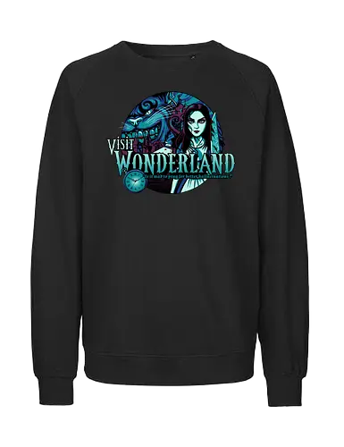 Visit Wonderland - alice, wunderland, cheshire cat, katze, maComiconsoles - Fairtrade Sweatshirt