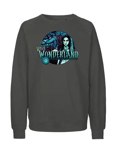 Visit Wonderland - alice, wunderland, cheshire cat, katze, maComiconsoles - Fairtrade Sweatshirt