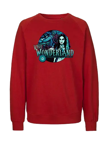 Visit Wonderland - alice, wunderland, cheshire cat, katze, maComiconsoles - Fairtrade Sweatshirt