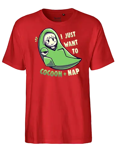 Cocoon and Nap - kokon, nap, schlafen, pocket, monster - Fairtrade T-Shirt
