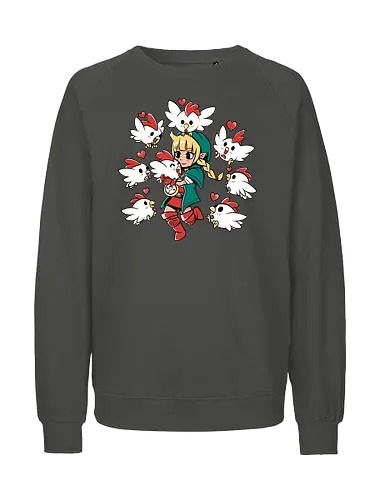Chicken Queen - chicken, huhn, hero of time, gaming - Fairtrade Sweatshirt