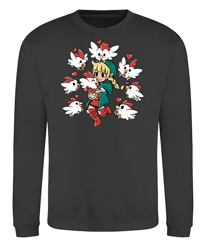 Chicken Queen - chicken, huhn, hero of time, gaming - Sweatshirt