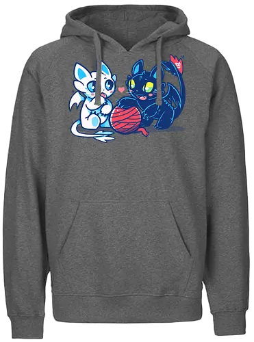 Light and Night Dragon Cats - drache, katze, cat, tame - Fairtrade Hoodie
