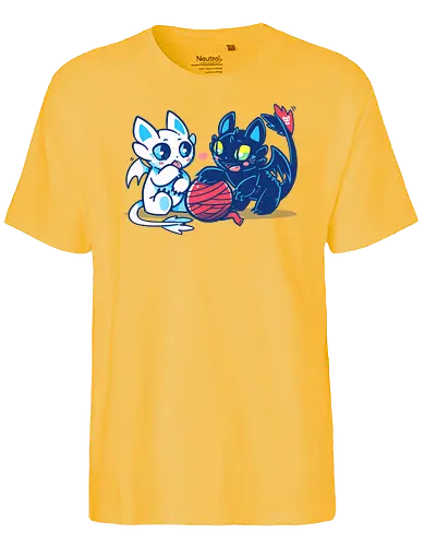 Light and Night Dragon Cats - drache, katze, cat, tame - Fairtrade T-Shirt