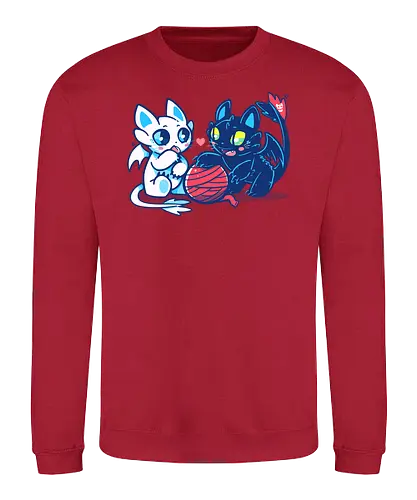 Light and Night Dragon Cats - drache, katze, cat, tame - Sweatshirt