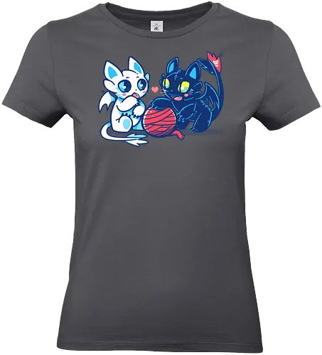 Light and Night Dragon Cats - drache, katze, cat, tame - Standard T-Shirt (Frauen)