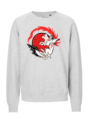 White Wolf Goddess - okami, wolf, sun, god, gaming, kami - Fairtrade Sweatshirt