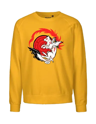 White Wolf Goddess - okami, wolf, sun, god, gaming, kami - Fairtrade Sweatshirt