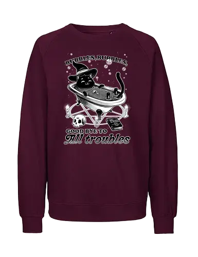 Bubbles - cat, katze, witch, troubles, bath, baden - Fairtrade Sweatshirt