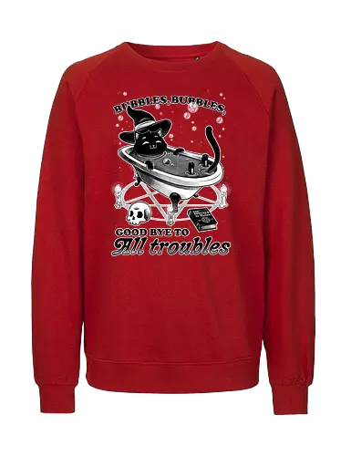 Bubbles - cat, katze, witch, troubles, bath, baden - Fairtrade Sweatshirt
