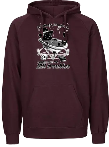 Bubbles - cat, katze, witch, troubles, bath, baden - Fairtrade Hoodie