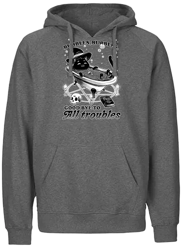 Bubbles - cat, katze, witch, troubles, bath, baden - Fairtrade Hoodie
