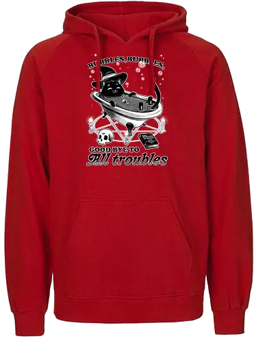 Bubbles - cat, katze, witch, troubles, bath, baden - Fairtrade Hoodie