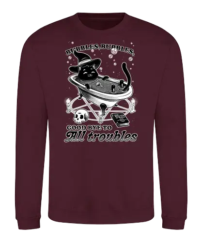 Bubbles - cat, katze, witch, troubles, bath, baden - Sweatshirt