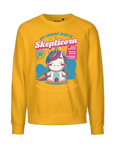 Scepticorn - unicorn, sceptic, skeptisch, cute, einhorn - Fairtrade Sweatshirt