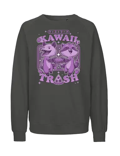 Kawaii Trash - pizza, trash, fastfood, opossum, waschbär, raccoon - Fairtrade Sweatshirt