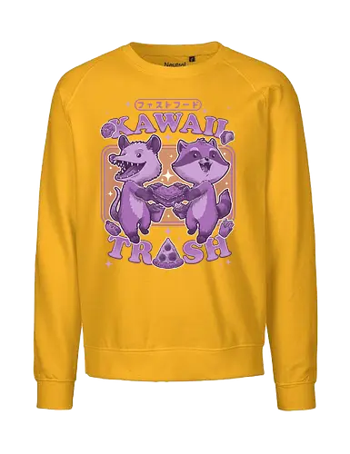 Kawaii Trash - pizza, trash, fastfood, opossum, waschbär, raccoon - Fairtrade Sweatshirt