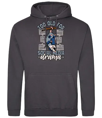 Too old for social media Drama - social, media, drama, opossum - Standard Hoodie