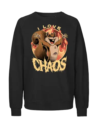 I Love Chaos - squirrel, eichhörnchen, chaos, demon - Fairtrade Sweatshirt