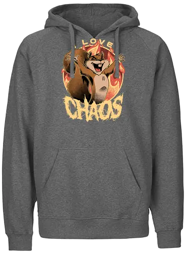 I Love Chaos - squirrel, eichhörnchen, chaos, demon - Fairtrade Hoodie
