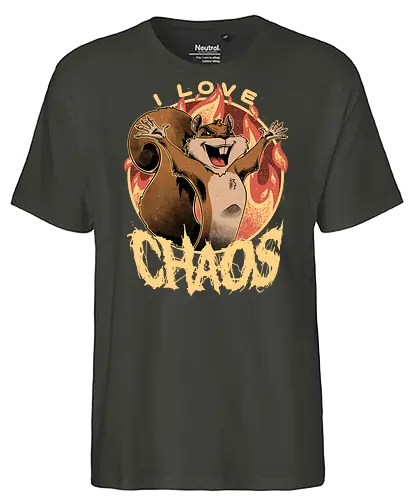 I Love Chaos - squirrel, eichhörnchen, chaos, demon - Fairtrade T-Shirt