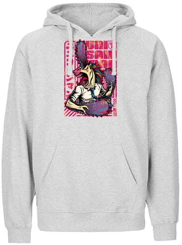 Unicorn Saw Man - chainsaw, einhorn, unicorn, anime, parody - Fairtrade Hoodie