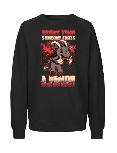 Demon Wings - dämon, hell, fart, hölle, pentagram - Fairtrade Sweatshirt