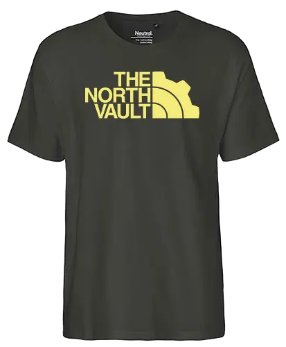 The North Vault - mashup, fallout, vault, north, gaming - Fairtrade T-Shirt