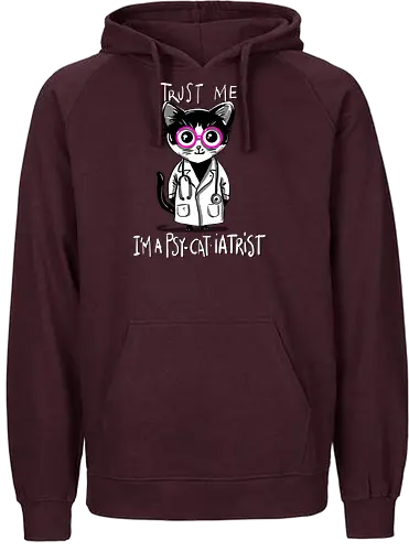 Psy-Cat-Iatrist - Cat, Katze, Psychiatrist, Psychiater, Doctor - Fairtrade Hoodie