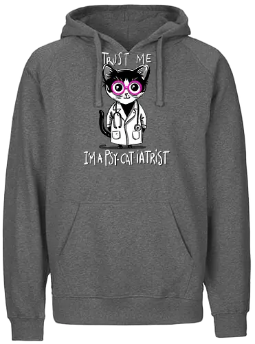 Psy-Cat-Iatrist - Cat, Katze, Psychiatrist, Psychiater, Doctor - Fairtrade Hoodie
