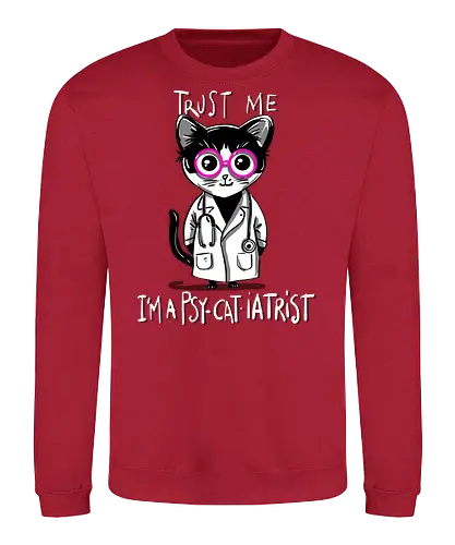 Psy-Cat-Iatrist - Cat, Katze, Psychiatrist, Psychiater, Doctor - Sweatshirt