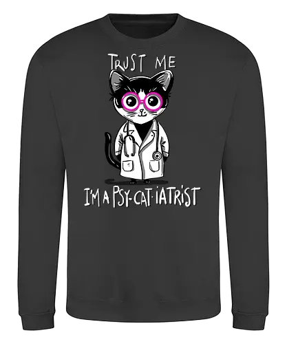 Psy-Cat-Iatrist - Cat, Katze, Psychiatrist, Psychiater, Doctor - Sweatshirt