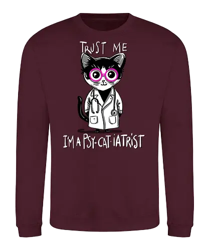 Psy-Cat-Iatrist - Cat, Katze, Psychiatrist, Psychiater, Doctor - Sweatshirt