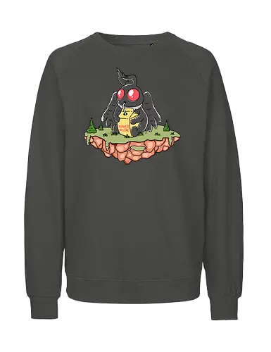 Healthy Drink - moth, mothman, flower, vampire, nektar, motte - Fairtrade Sweatshirt