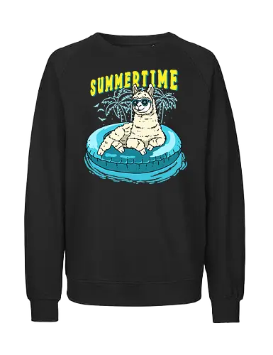 Summer Alpaca - sommer, summertime, alpaca, llama, holiday, urlaub - Fairtrade Sweatshirt