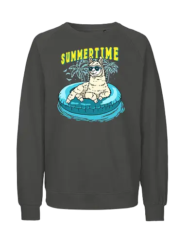Summer Alpaca - sommer, summertime, alpaca, llama, holiday, urlaub - Fairtrade Sweatshirt