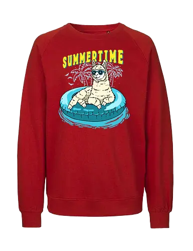 Summer Alpaca - sommer, summertime, alpaca, llama, holiday, urlaub - Fairtrade Sweatshirt