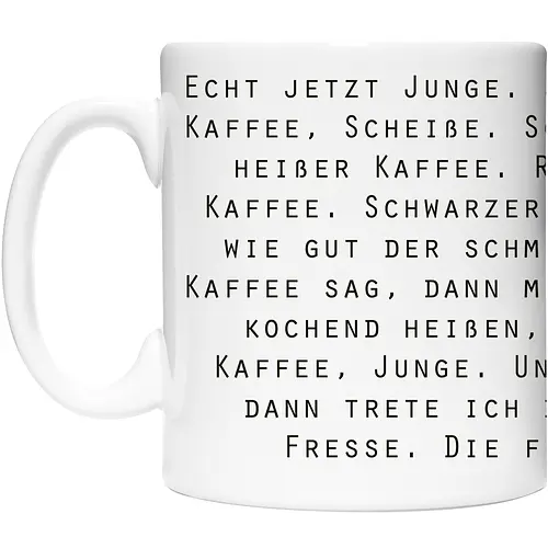 Schöner, schwarzer Kaffee - schöner schwarzer kaffee, sinnlos im weltraum, junge - Keramiktasse