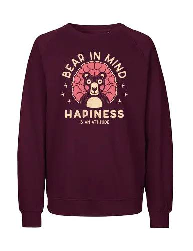 Bear in Mind Happiness Attitude - Bär - Fairtrade Sweatshirt