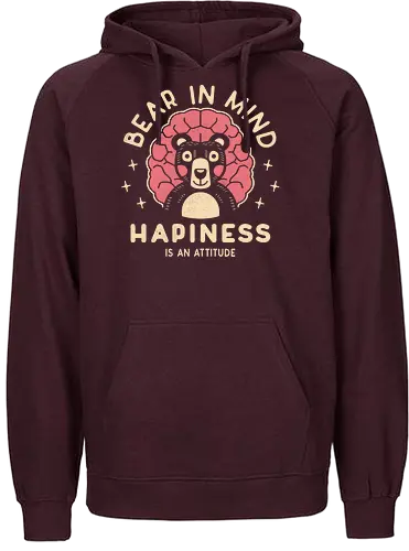 Bear in Mind Happiness Attitude - Bär - Fairtrade Hoodie