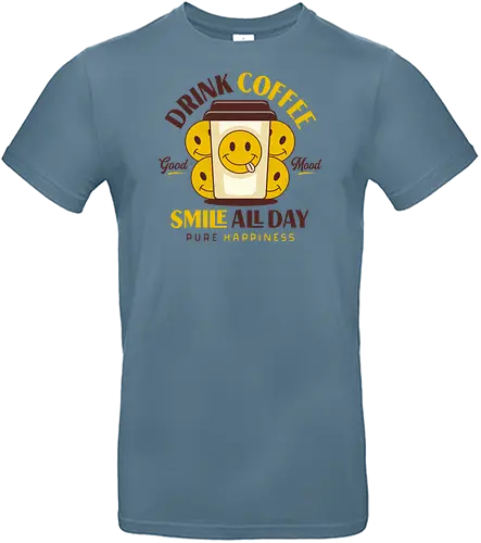 Drink Coffee and Smile - Beverage, Coffee, Happy, Caffeine, Bn - Standard T-Shirt